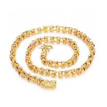 Collares de cadena cubanos de oro grueso, cobre plateado joyas de oro 18k